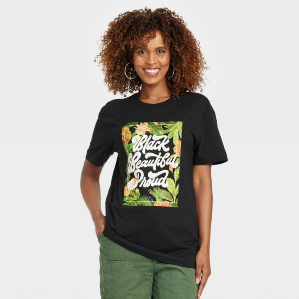 NWT - Women's Black History Month - Black Beautiful Proud - Short Sleeve T-Shirt